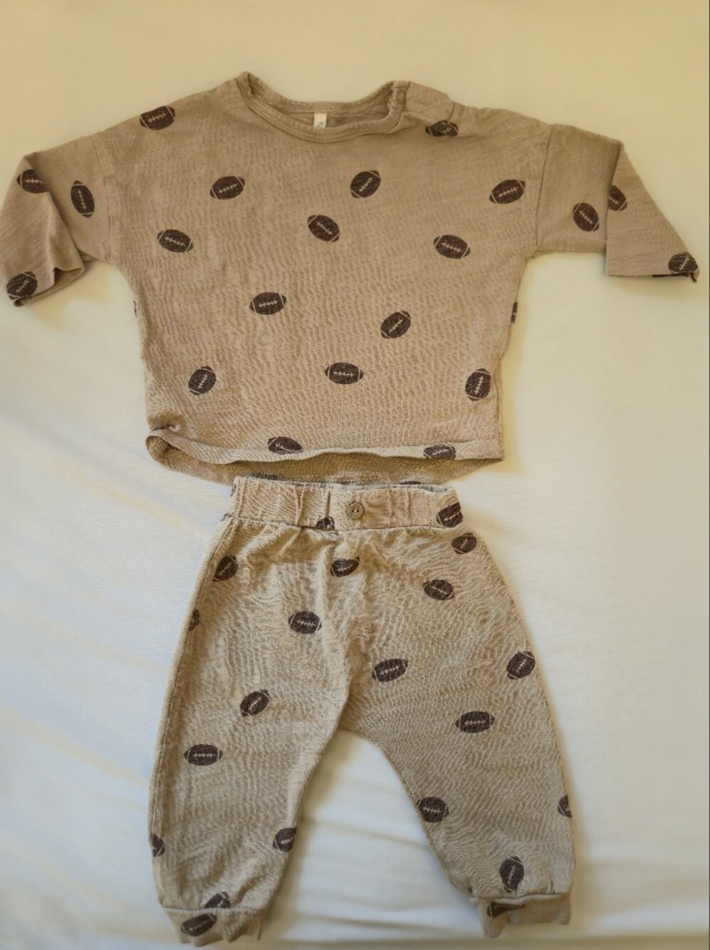 Rylee + Cru Baby Football Print 2-Piece Set 3-6M